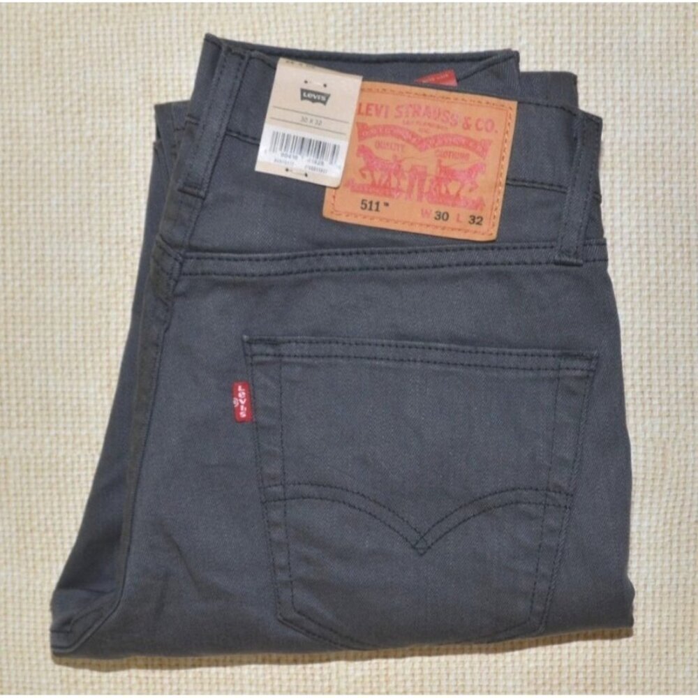 NWT Levi Strauss Men's 511 Slim Stretch Jeans Size 30x32 Dark Gray Classic Levis